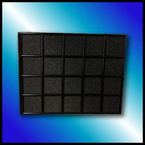A black-colored replacement front filters package of 2