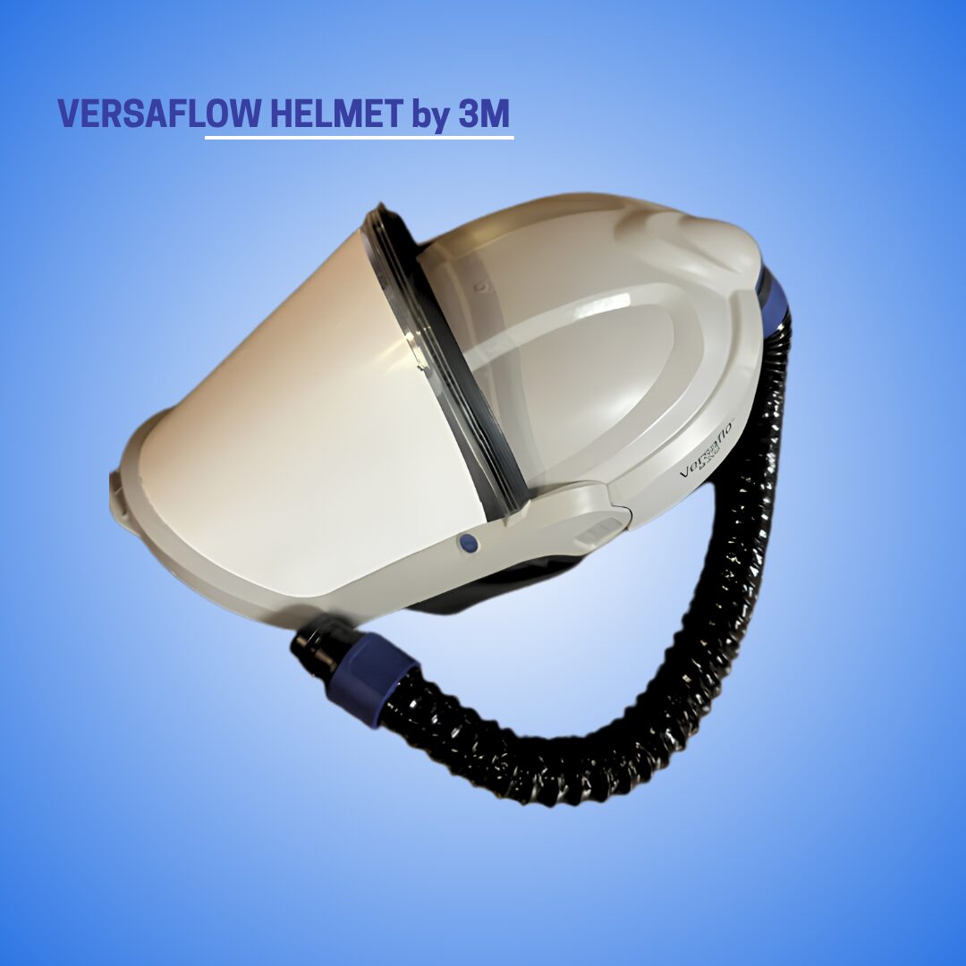 NIOSH Versaflow helmet for respirator system safety equipment for tough jobs